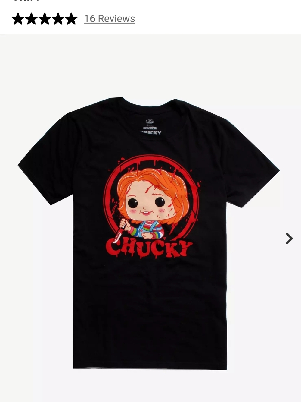 XL FUNKO POP CHUCKY BLOODY TSHIRT BLACK RED SIZE XLARGE WANNA PLAY!?